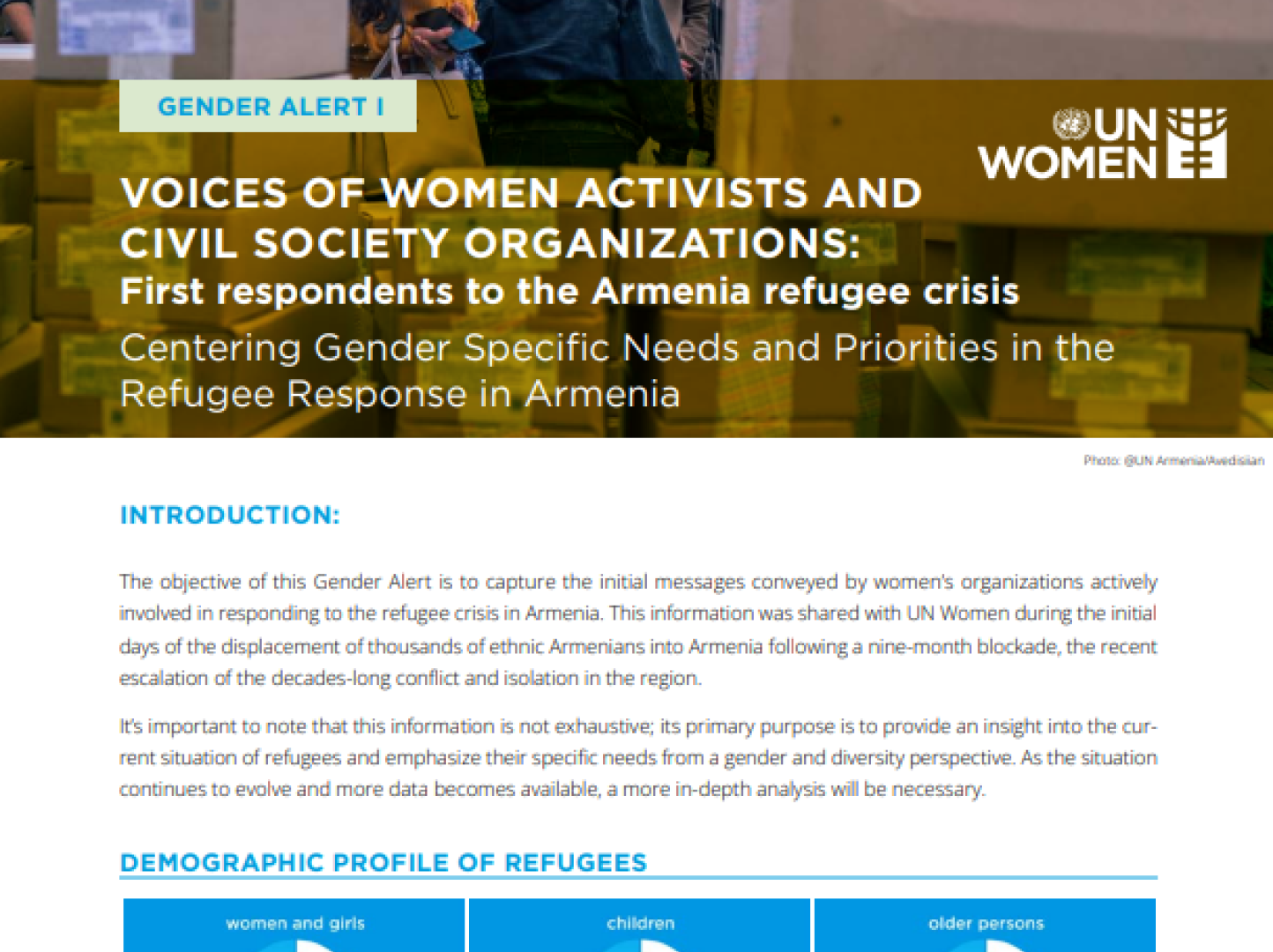 Armenia Gender Alert 1 report cover photo