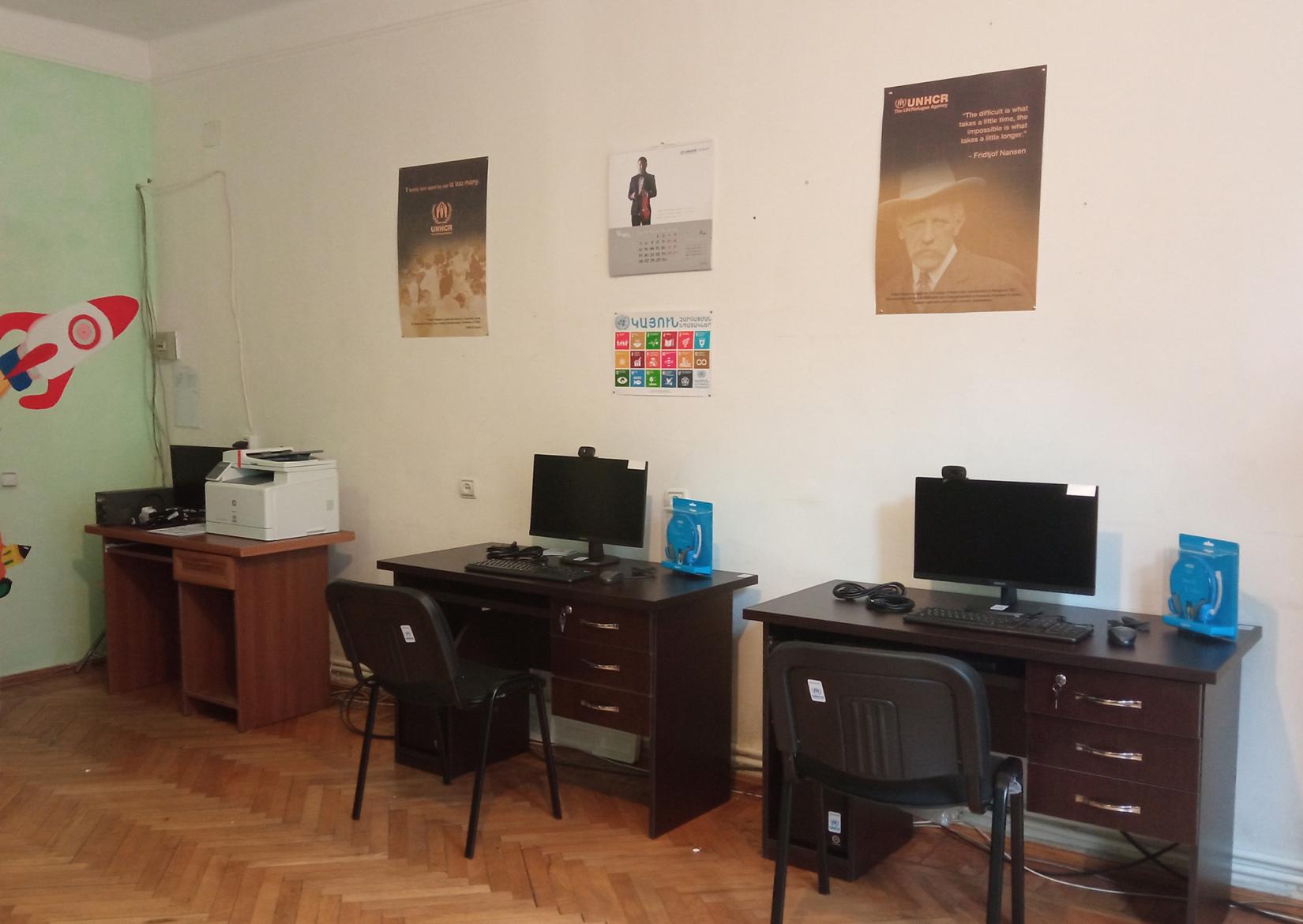 New computer room in the Syunik Family and Children Support Centre in Kapan town