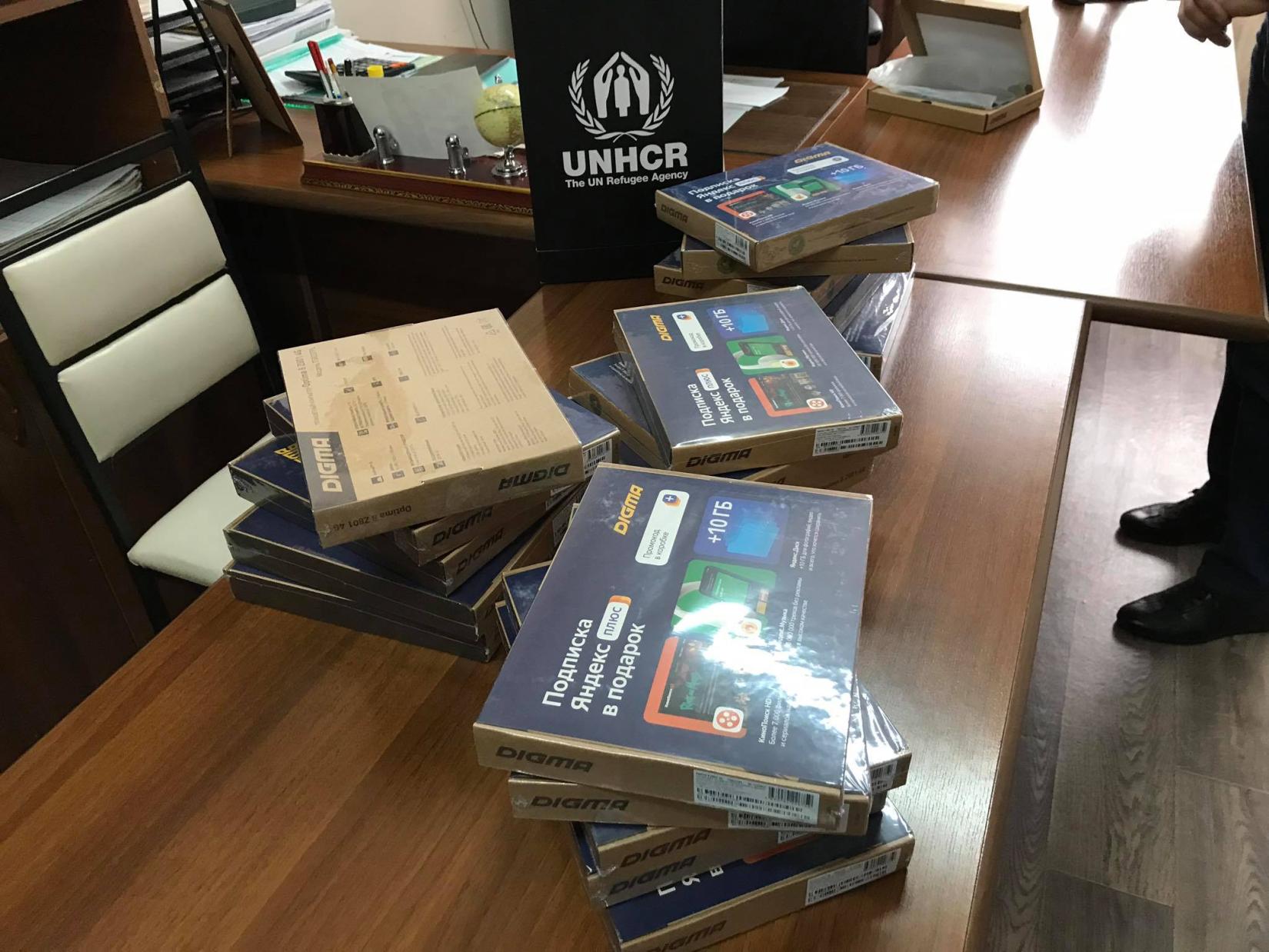 Tablets provided by UNHCR.