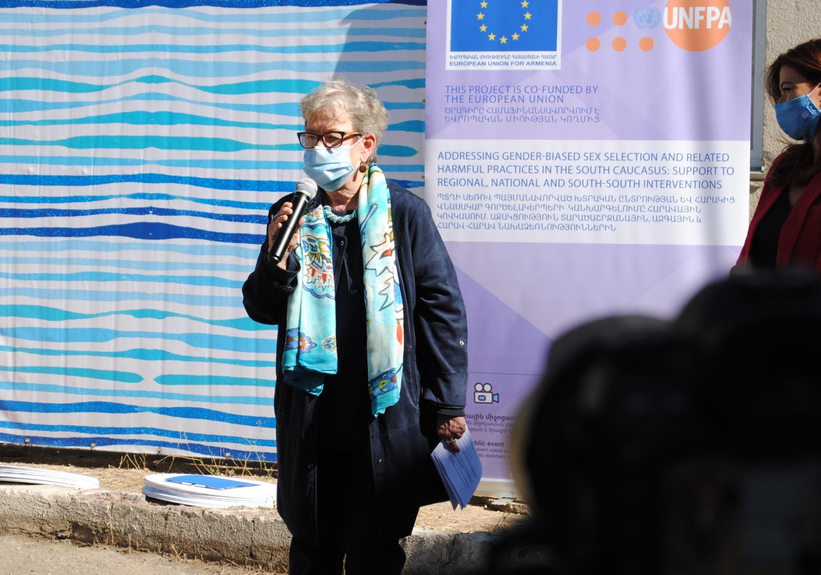 Ambassador of the European Union to the Republic of Armenia, H.E. Andrea Wiktorin during her speech.