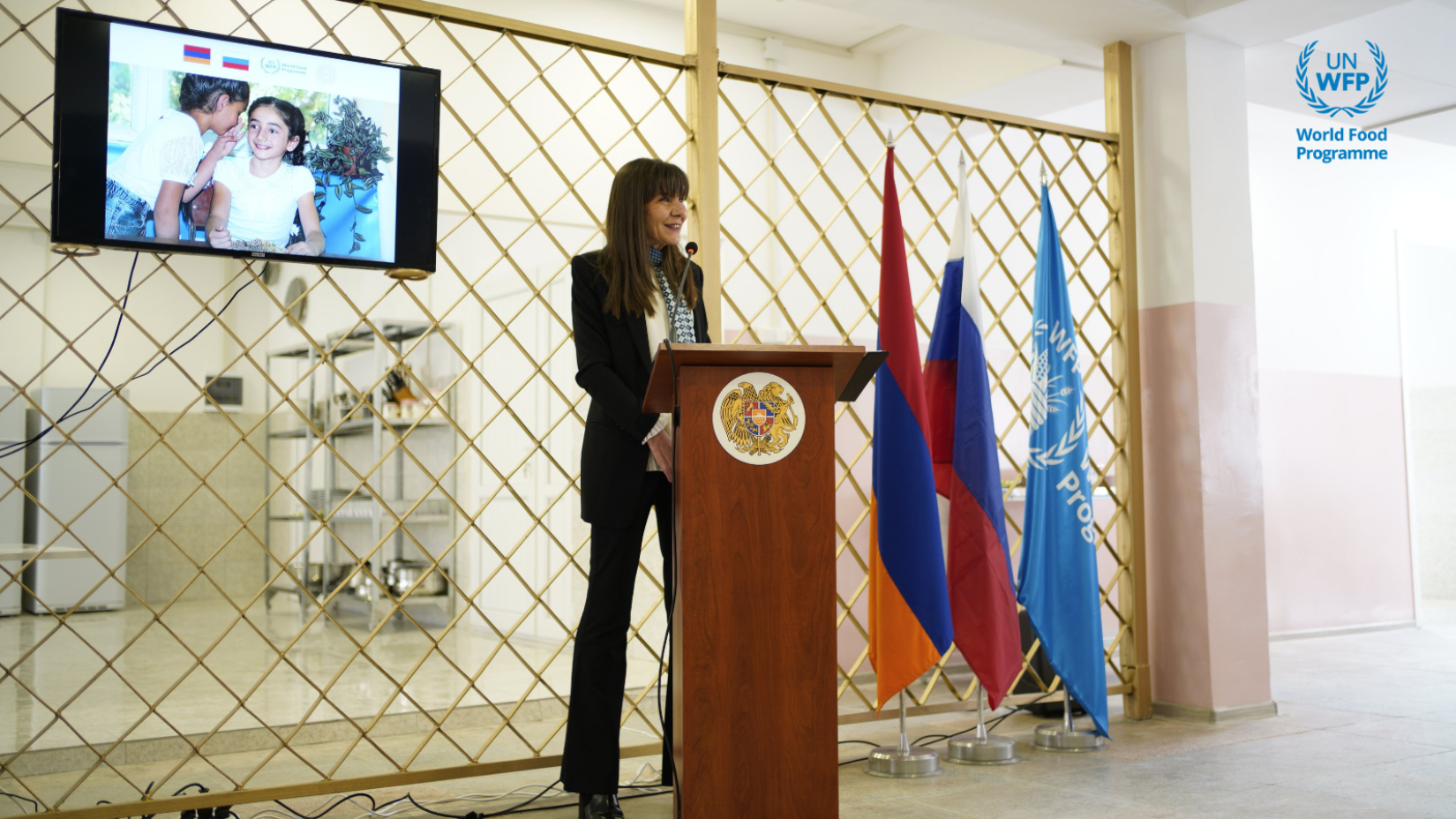 WFP Country Director and Representative in Armenia, Jelena Milosevic gives an opening speech.