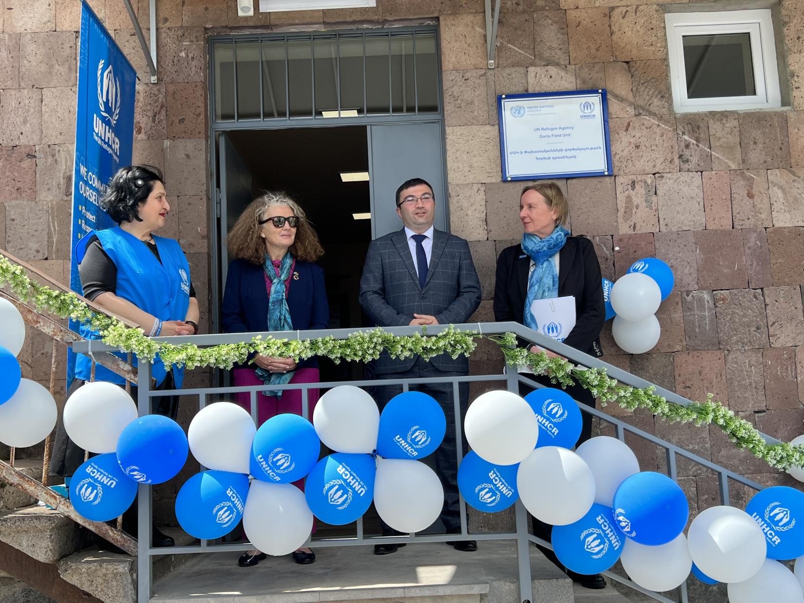 Four officials delivered remarks during the opening ceremony of the UNHCR Goris Field Unit premises in Syunik.