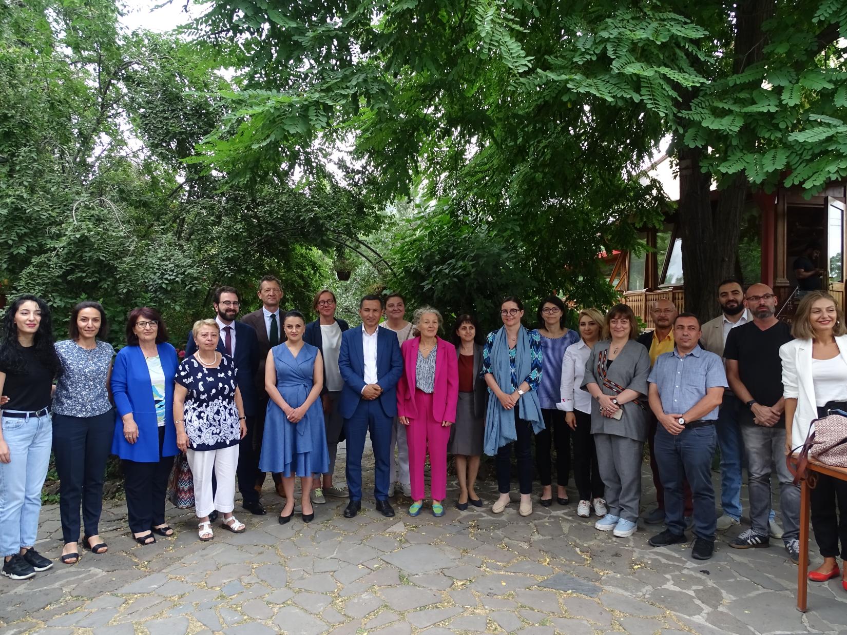 The UN Armenia’s Country Team, consisting of twenty people, with the Governor of Syunik region.