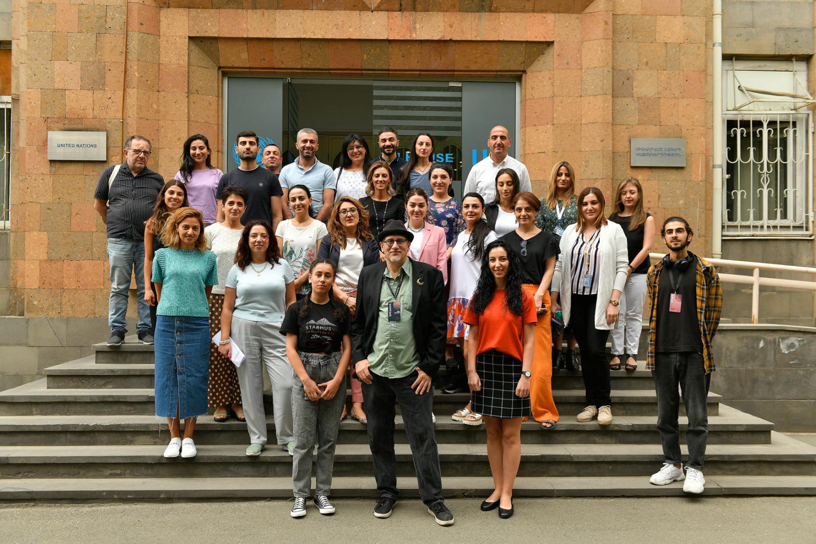 UN Armenia staff with astrobiologist, prize-winning author David Grinspoon