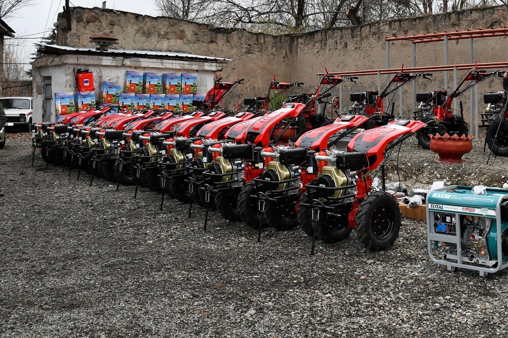 Agricultural equipment provided by FAO.