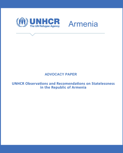 UNHCR Armenia Advocacy paper cover page