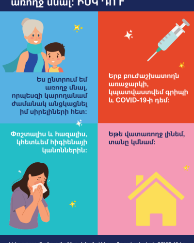 Information poster on preventive measures towards the spread of influenza and acute respiratory infections